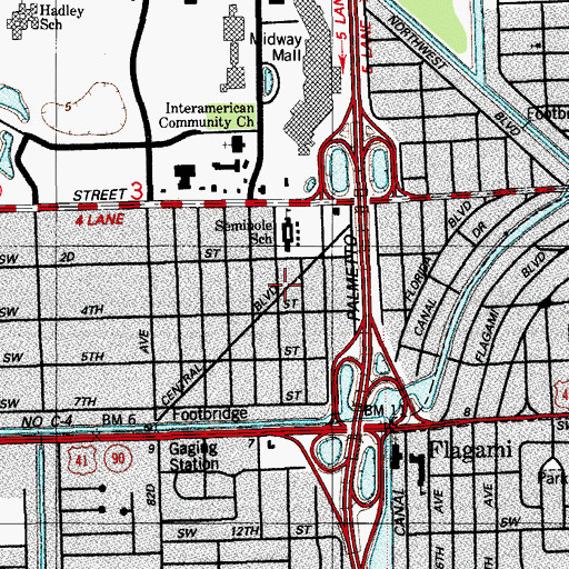 Topographic Map of Capulatos Felices Day School, FL