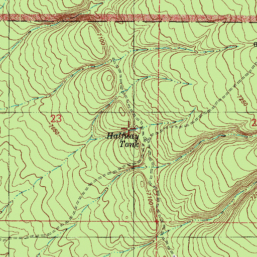Topographic Map of Halfway Tank, AZ