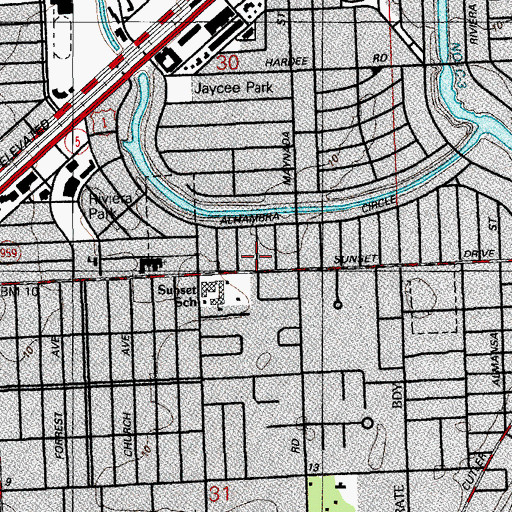 Topographic Map of Bilingual Cooperative Preschool, FL