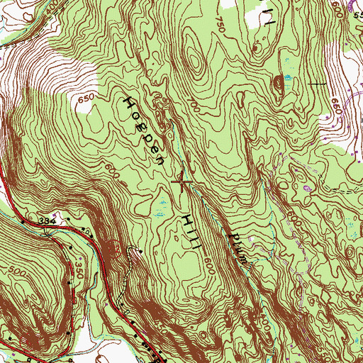 Topographic Map of Hogpen Hill, CT