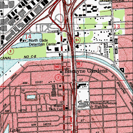 Topographic Map of Biscayne Gardens Day Care Center, FL