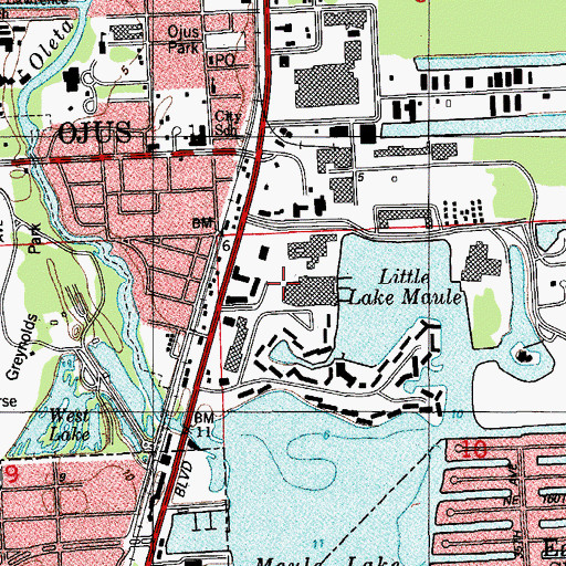 Topographic Map of Biscayne Harbour Shopping Center, FL