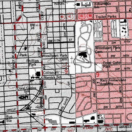Topographic Map of Aurora Medina Family Day Care Home, FL
