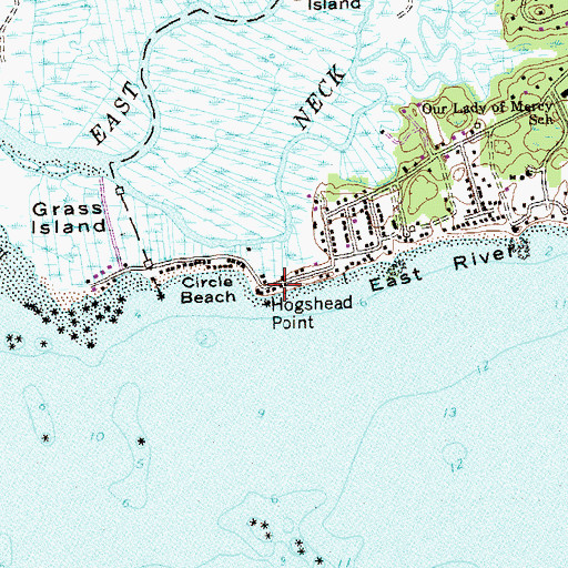 Topographic Map of Hogshead Point, CT