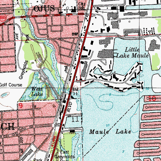 Topographic Map of Aventura Fire Station, FL