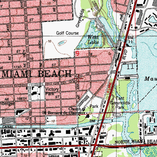 Topographic Map of Aventura Learning Center, FL