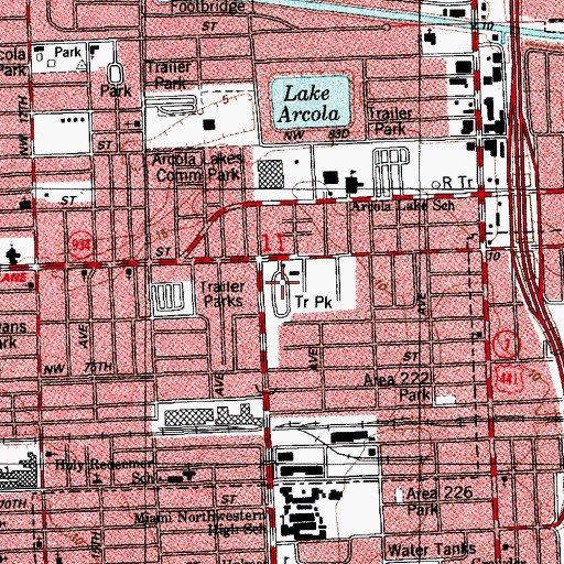 Topographic Map of Avocado Trailer Park, FL