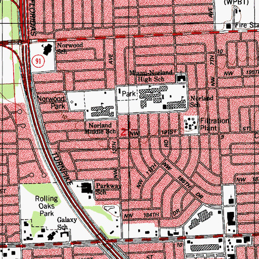 Topographic Map of Bailey Day Care Center, FL