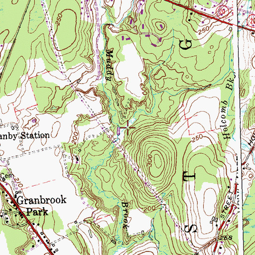 Topographic Map of Holcomb Brook, CT