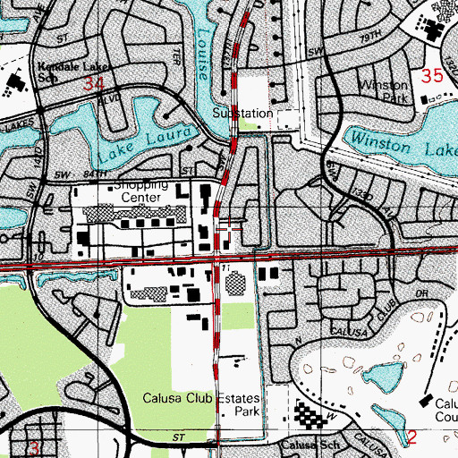Topographic Map of Barry University South Campus, FL