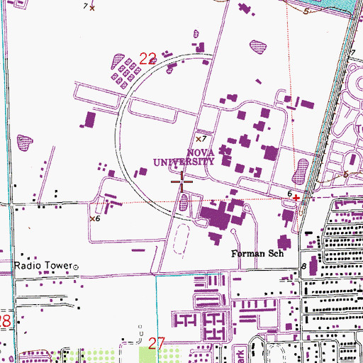 Topographic Map of Baudhuin Oral School Nova University, FL