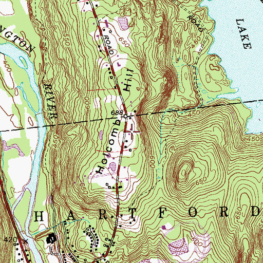 Topographic Map of Holcomb Hill, CT