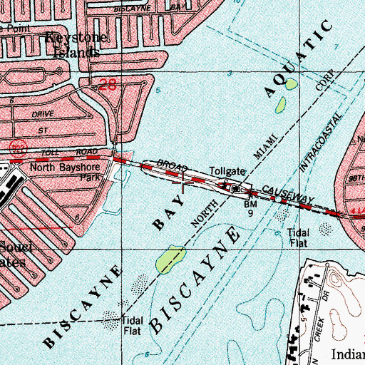 Topographic Map of Bay Harbor Pier, FL