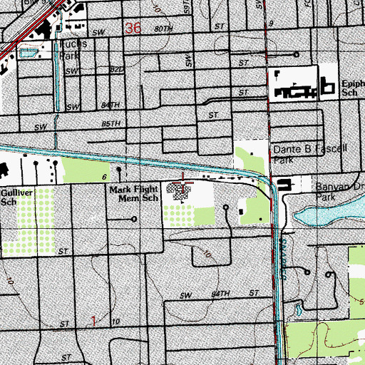 Topographic Map of Beth Am Day School, FL