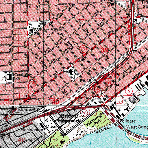 Topographic Map of Beth David Day School and Early Childhood Education Center, FL