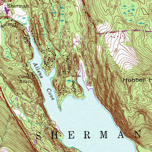 Topographic Map of Holiday Point, CT