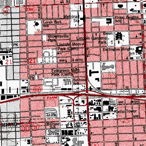 Topographic Map of Bethune Head Start, FL
