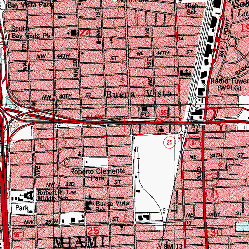 Topographic Map of Aspira Eugenio Maria De Hostos School, FL