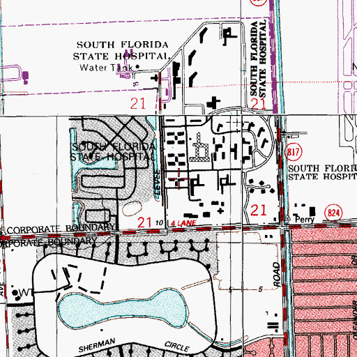 Topographic Map of Atlantic Shores Healthcare Center, FL