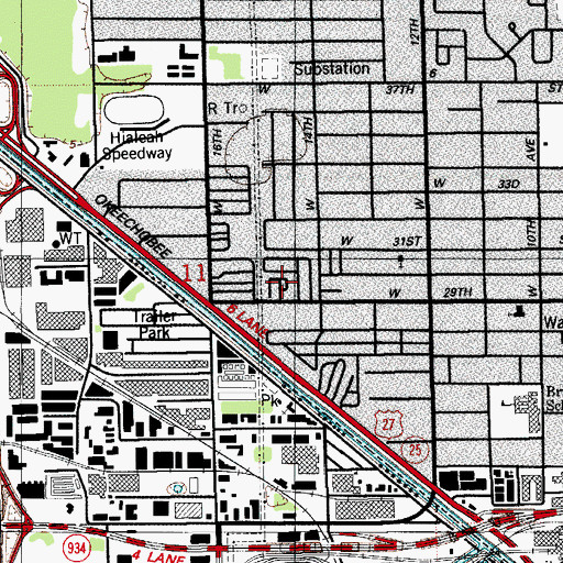 Topographic Map of Acres O Sun Trailer Park, FL