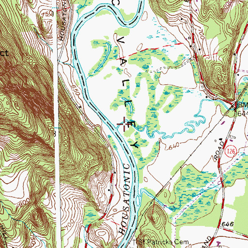 Topographic Map of Hollenbeck River, CT