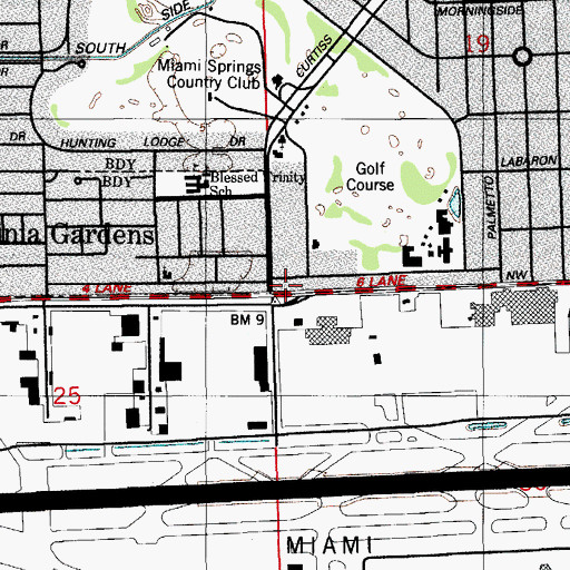 Topographic Map of Airport North Side Fire Station, FL