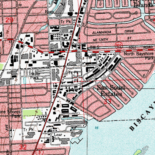 Topographic Map of Alfred S Besade Park, FL