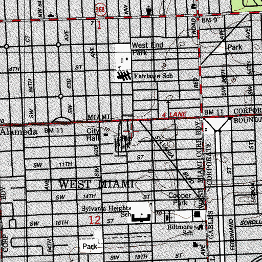 Topographic Map of Alsips Court Mobile Home Park, FL