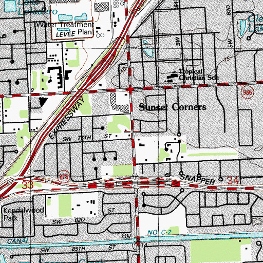 Topographic Map of Ambulatory Surgical Center of Miami, FL