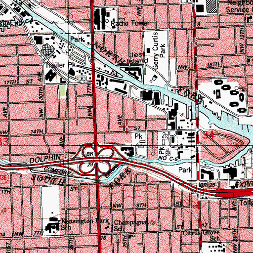 Topographic Map of Ame Activities Kiddie Ranch Day Care Center, FL