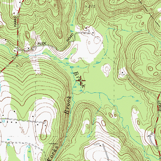 Topographic Map of Folly Works Brook, CT
