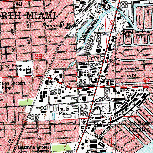 Topographic Map of Arch Creek Nursing Home, FL