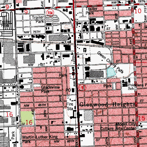 Topographic Map of 27th Avenue Teen Center, FL