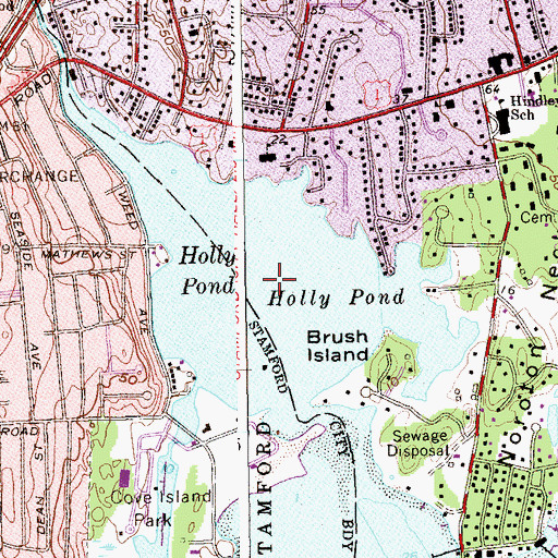 Topographic Map of Holly Pond, CT