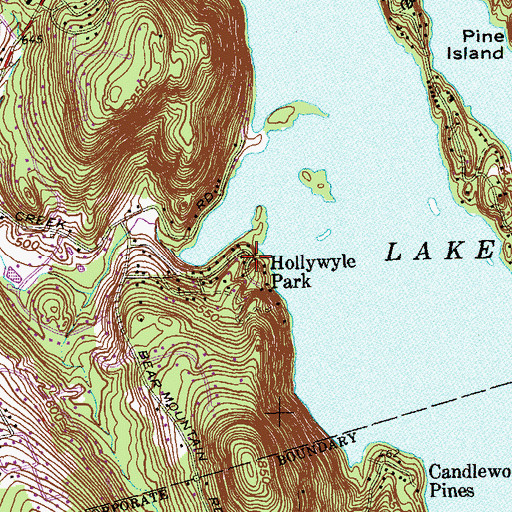 Topographic Map of Hollywyle Park, CT