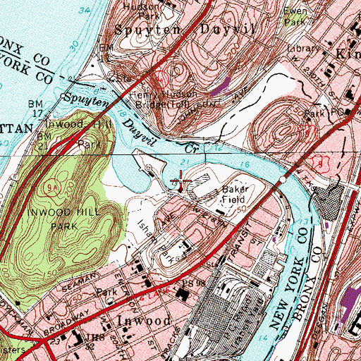 Topographic Map of Columbia Boat House, NY