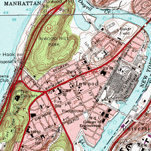 Topographic Map of Dyckman House, NY