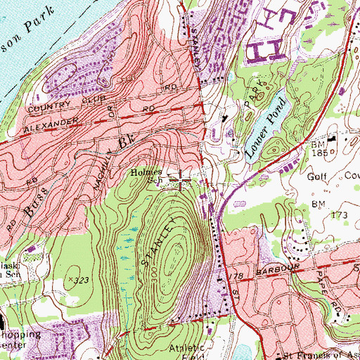Topographic Map of Holmes Elementary School, CT