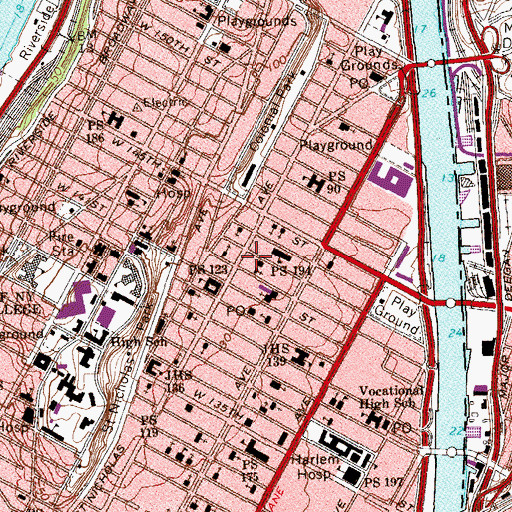 Topographic Map of Hamilton Houses, NY