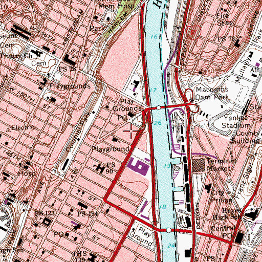 Topographic Map of Harlem River Houses, NY