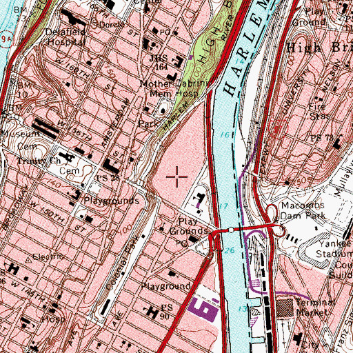Topographic Map of Polo Grounds Houses, NY