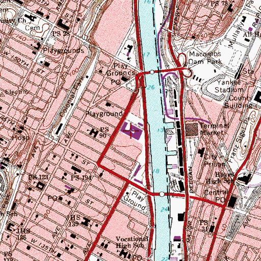 Topographic Map of Frederick Douglass Academy, NY