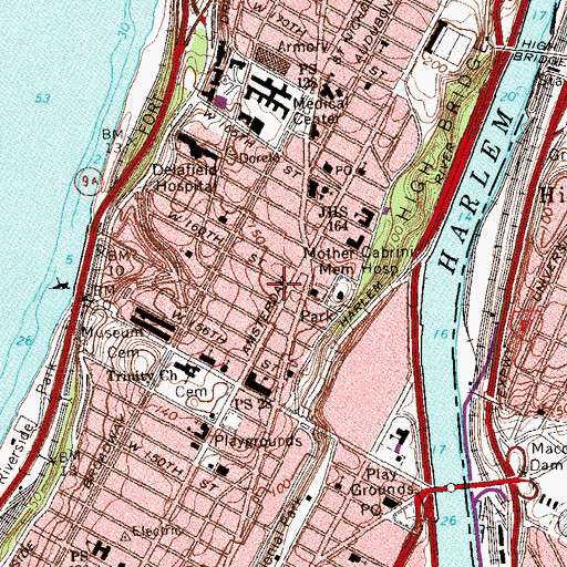 Topographic Map of Public School 4, NY