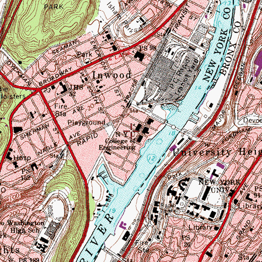 Topographic Map of Saint Jude's School, NY