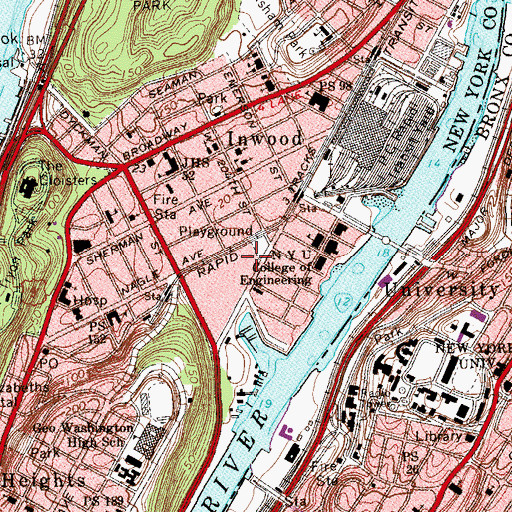 Topographic Map of Dyckman Oval (historical), NY
