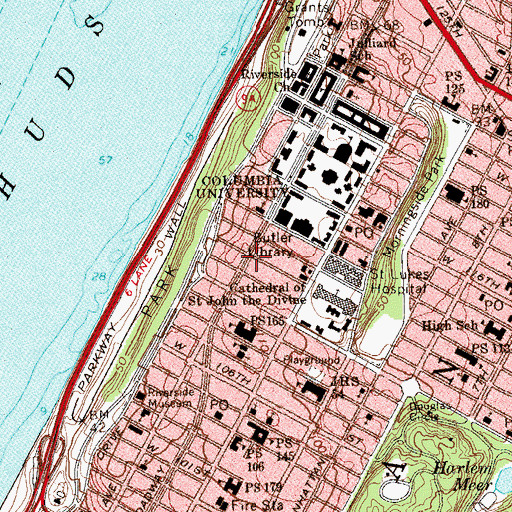 Topographic Map of Armstrong Hall, NY