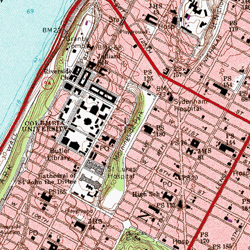 Topographic Map of Butler Hall, NY