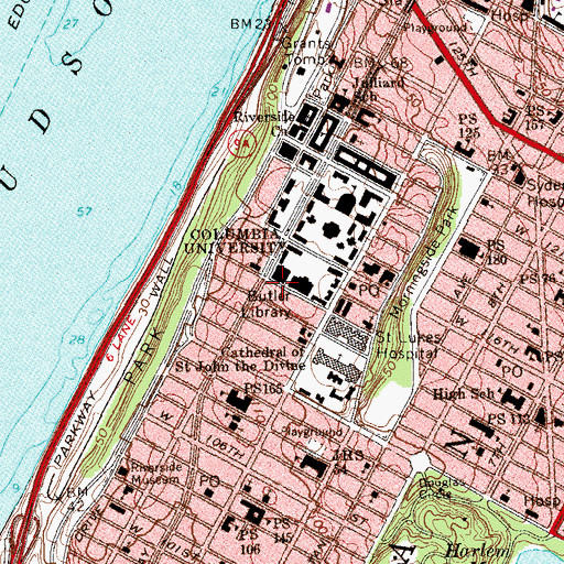Topographic Map of Carman Hall, NY
