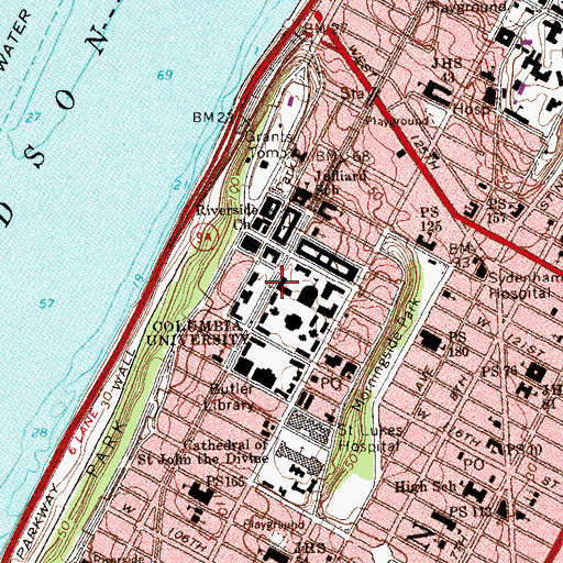 Topographic Map of Chandler Hall, NY