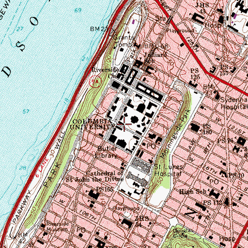 Topographic Map of Dodge Hall, NY